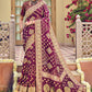 Classic Pure Georgette Viscose Purple Embroidered Saree