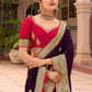 Contemporary Vichitra Silk Purple Embroidered Saree