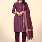 Salwar Suit Cotton Purple Embroidered Salwar Kameez