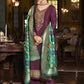 Palazzo Salwar Suit Crepe Silk Purple Embroidered Salwar Kameez
