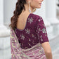 Designer Georgette Purple Embroidered Saree