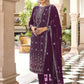 Salwar Suit Georgette Purple Embroidered Salwar Kameez