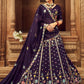 Lehenga Choli Georgette Purple Embroidered Lehenga Choli