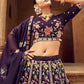 Lehenga Choli Georgette Purple Embroidered Lehenga Choli