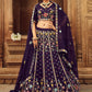 Lehenga Choli Georgette Purple Embroidered Lehenga Choli