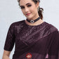 Trendy Saree Georgette Purple Embroidered Saree