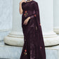 Trendy Saree Georgette Purple Embroidered Saree