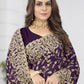 Trendy Saree Georgette Purple Diamond Saree