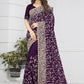 Trendy Saree Georgette Purple Diamond Saree