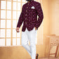 Jodhpuri Suit Velvet Purple Embroidered Mens