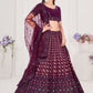 Lehenga Choli Georgette Purple Embroidered Lehenga Choli