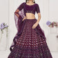 Lehenga Choli Georgette Purple Embroidered Lehenga Choli
