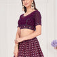 Lehenga Choli Georgette Purple Embroidered Lehenga Choli