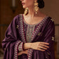 Floor Lenght Salwar Suit Silk Purple Embroidered Salwar Kameez