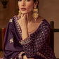 Floor Lenght Salwar Suit Silk Purple Embroidered Salwar Kameez