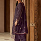 Floor Lenght Salwar Suit Silk Purple Embroidered Salwar Kameez