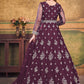 Salwar Suit Net Purple Embroidered Salwar Kameez