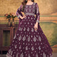 Salwar Suit Net Purple Embroidered Salwar Kameez