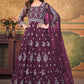 Salwar Suit Net Purple Embroidered Salwar Kameez