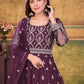 Salwar Suit Net Purple Embroidered Salwar Kameez