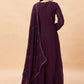 Salwar Suit Georgette Purple Embroidered Salwar Kameez