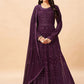 Salwar Suit Georgette Purple Embroidered Salwar Kameez