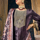 Salwar Suit Velvet Purple Embroidered Salwar Kameez