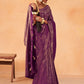 Contemporary Kanjivaram Silk Purple Weaving Saree