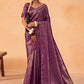 Contemporary Kanjivaram Silk Purple Weaving Saree