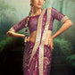 Classic Jacquard Rangoli Purple Fancy Work Saree