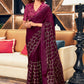 Trendy Saree Fancy Fabric Purple Foil Print Saree