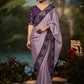 Trendy Saree Fancy Fabric Purple Fancy Work Saree