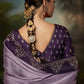 Trendy Saree Fancy Fabric Purple Fancy Work Saree