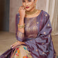 Salwar Suit Tafeta Silk Purple Jacquard Work Salwar Kameez