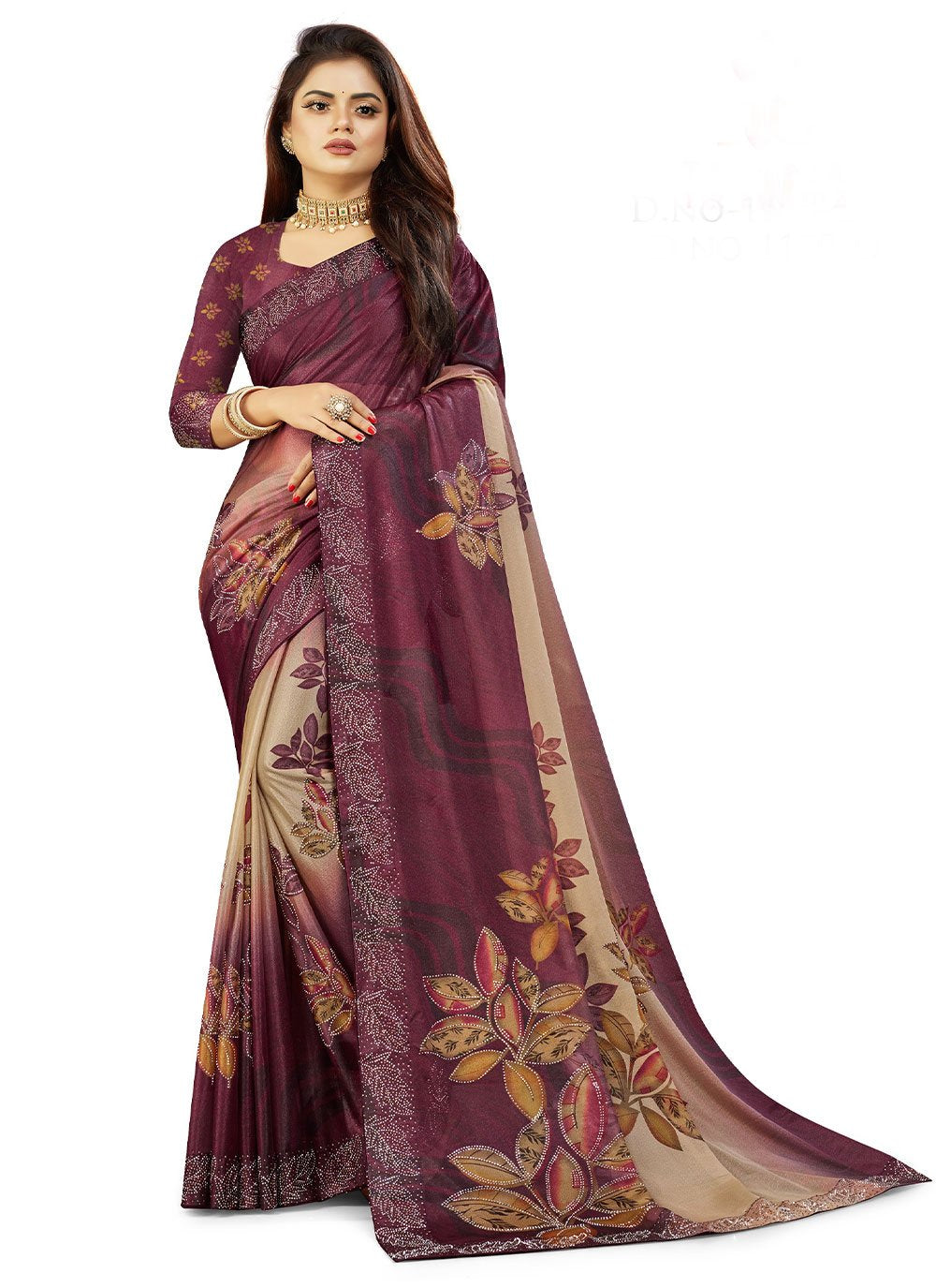 Classic Lycra Purple Fancy Work Saree