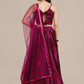 Lehenga Choli Satin Silk Purple Plain Lehenga Choli