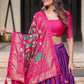 A Line Lehenga Silk Purple Foil Print Lehenga Choli