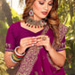 Classic Georgette Purple Embroidered Saree