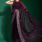 Trendy Saree Georgette Purple Embroidered Saree