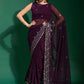 Trendy Saree Georgette Purple Embroidered Saree