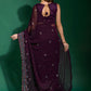 Trendy Saree Georgette Purple Embroidered Saree