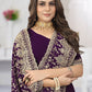 Trendy Saree Georgette Purple Diamond Saree