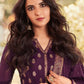 Straight Salwar Suit Jacquard Purple Embroidered Salwar Kameez