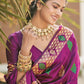 Classic Jacquard Silk Purple Jacquard Work Saree