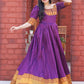 Gown Silk Purple Jacquard Work Gown