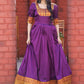 Gown Silk Purple Jacquard Work Gown