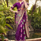 Contemporary Jacquard Silk Purple Jacquard Work Saree