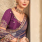 Classic Khadi Silk Purple Embroidered Saree
