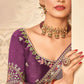 Classic Khadi Silk Purple Embroidered Saree
