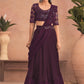 Lehenga Style Saree Net Purple Embroidered Saree